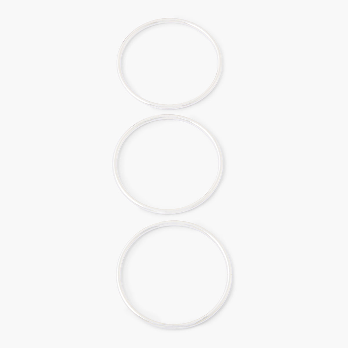 Set de 3 joncs argentés