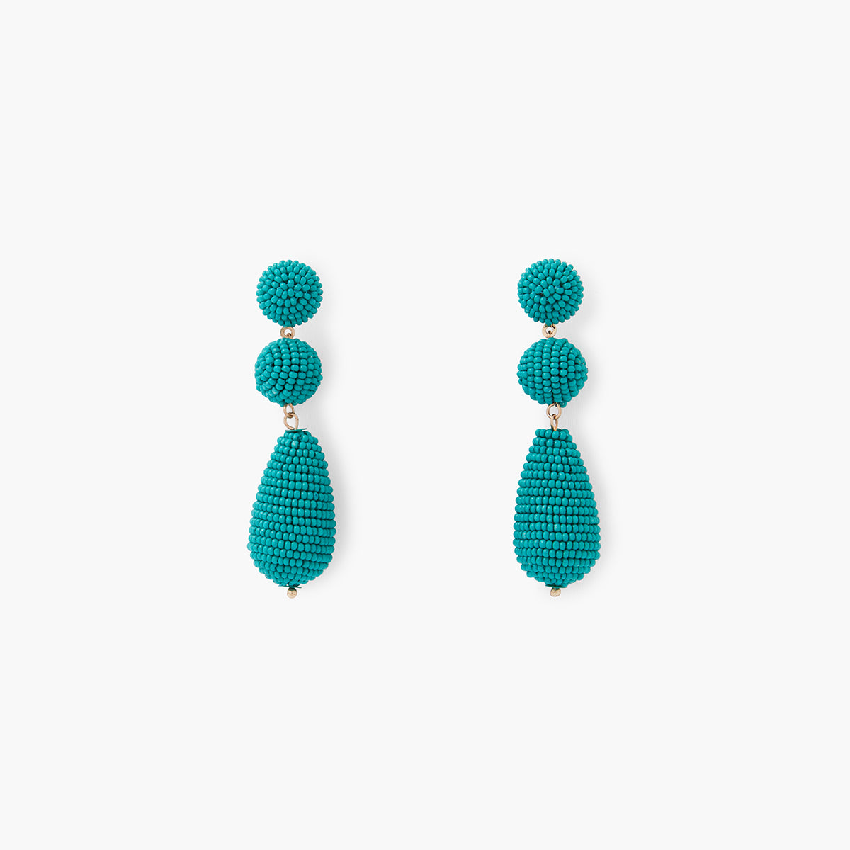 Boucles d'oreilles longues perles de rocaille vertes