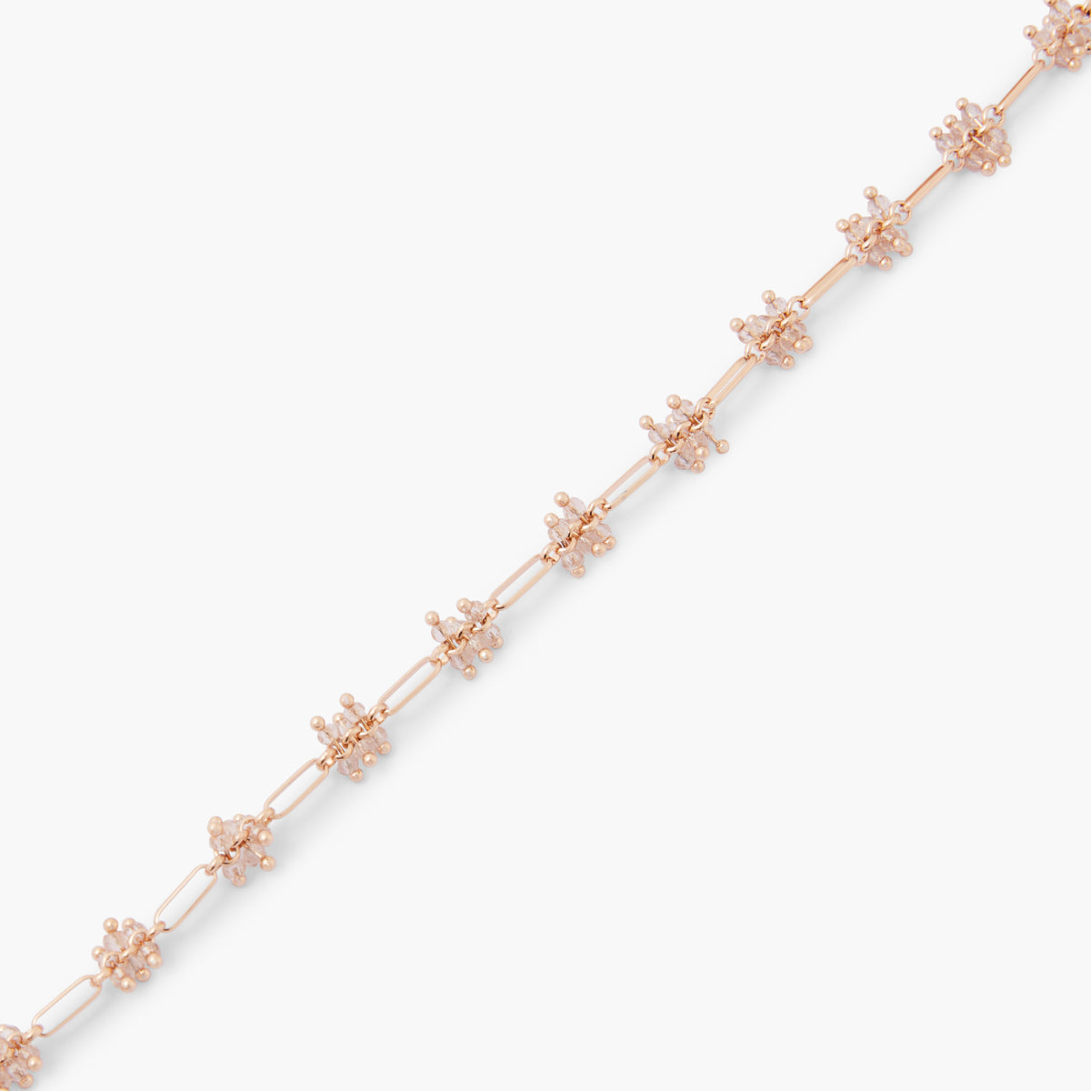 Chaine de cheville perles à facettes nude