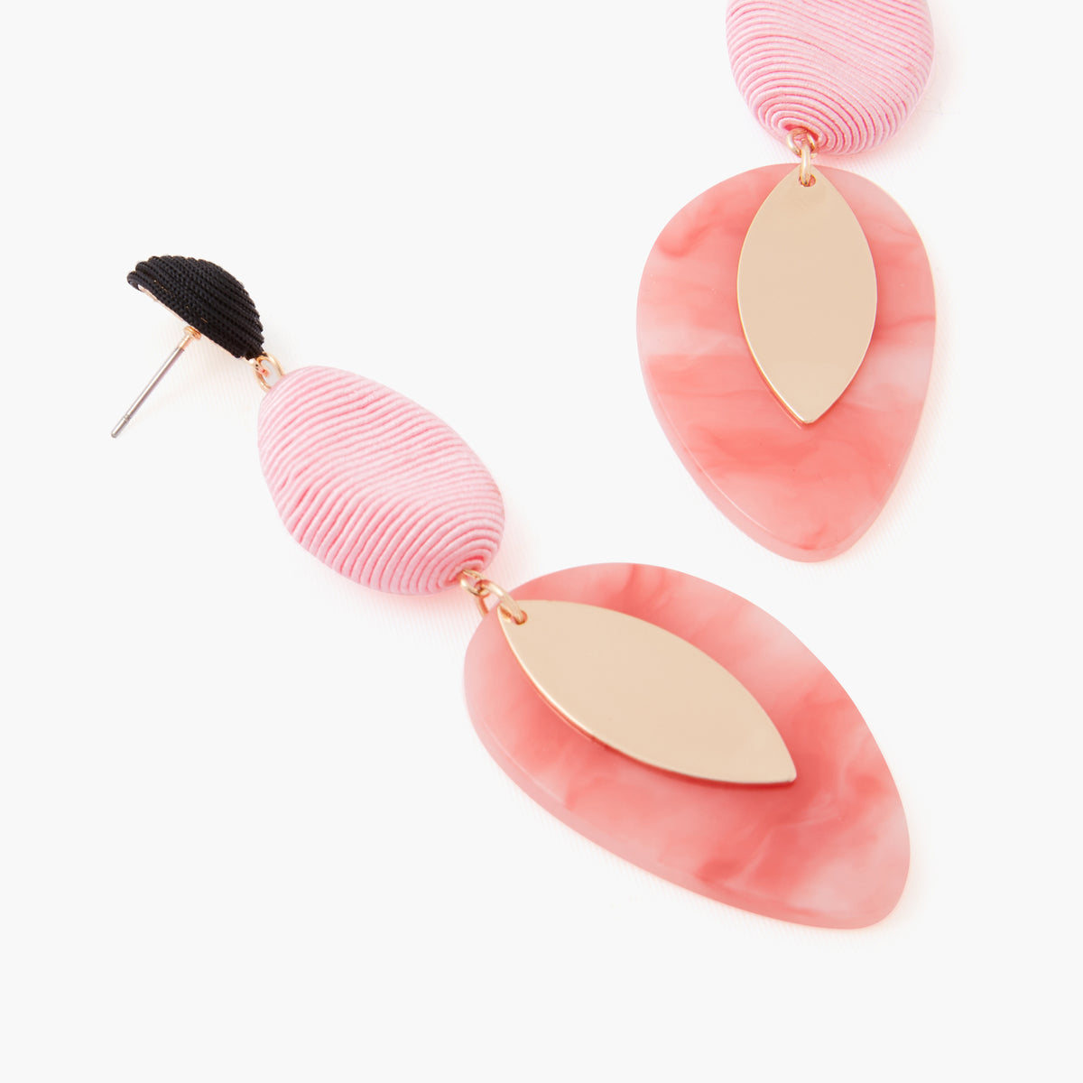 Boucles d'oreilles longues roses