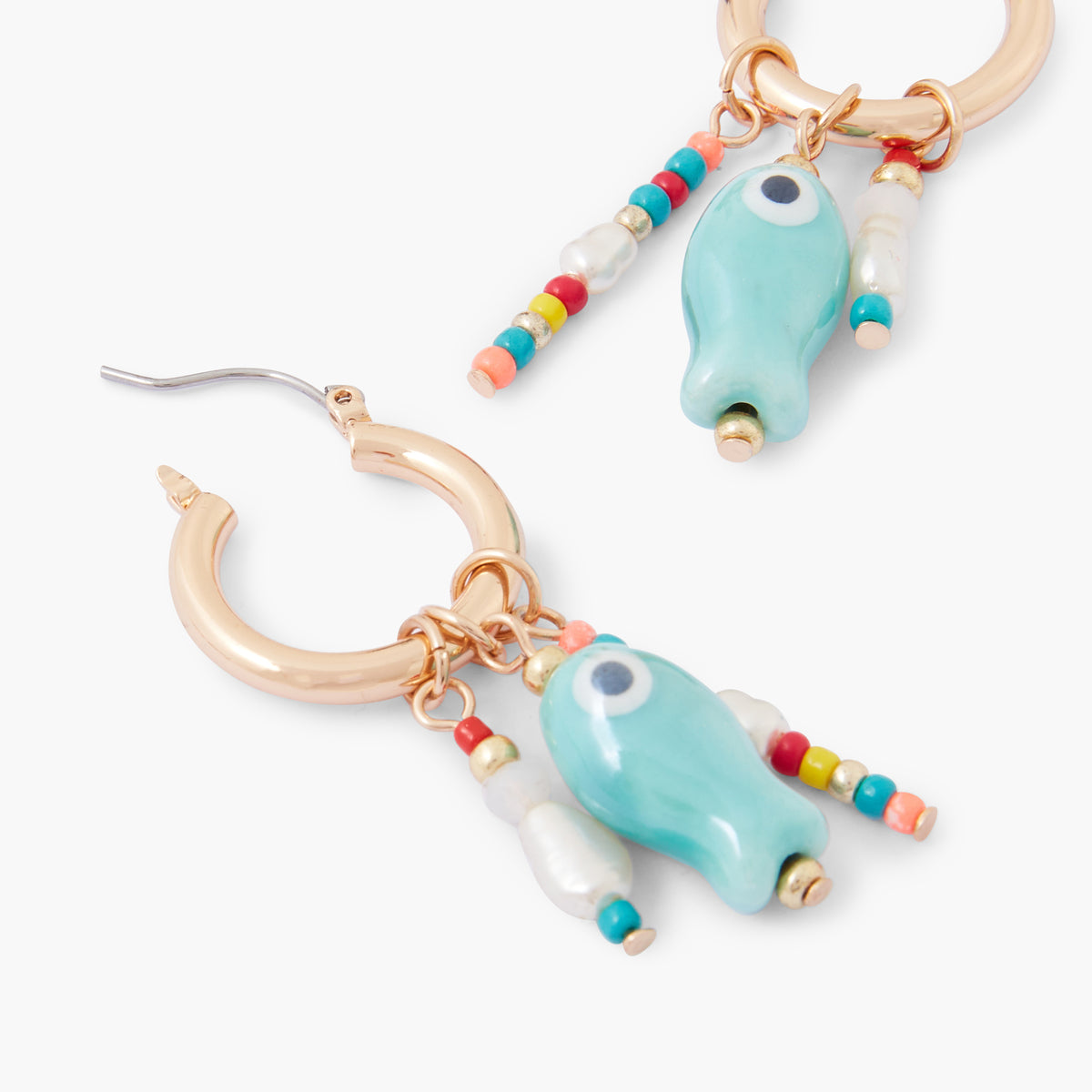 Boucles d'oreilles poisson bleu