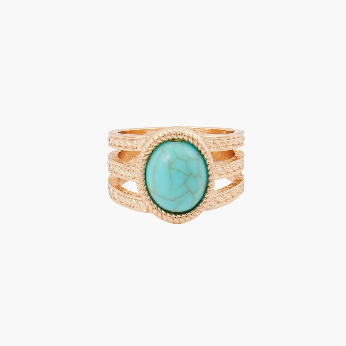 Bague large avec pierre fantaisie