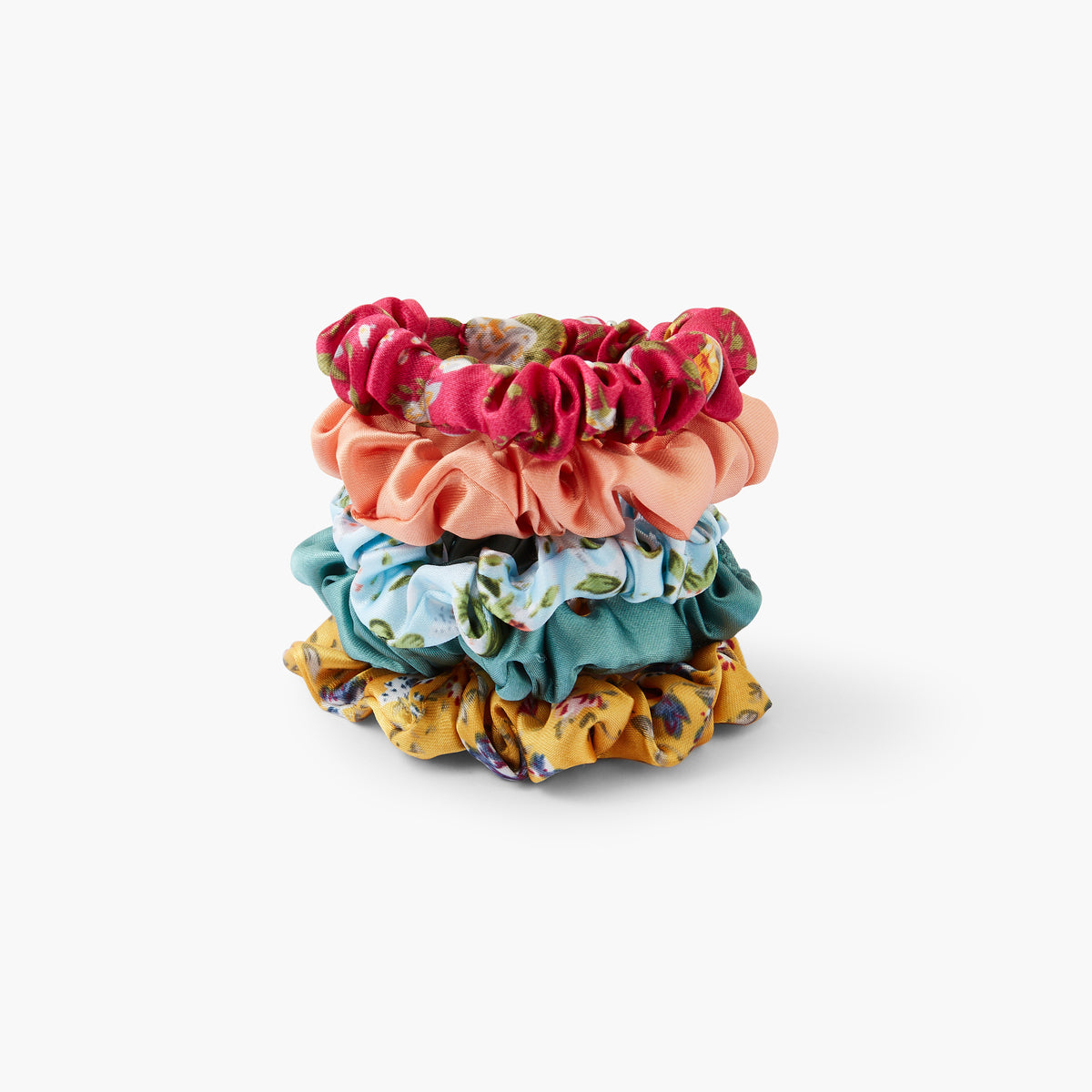 Set de 5 chouchous en satin multicolores