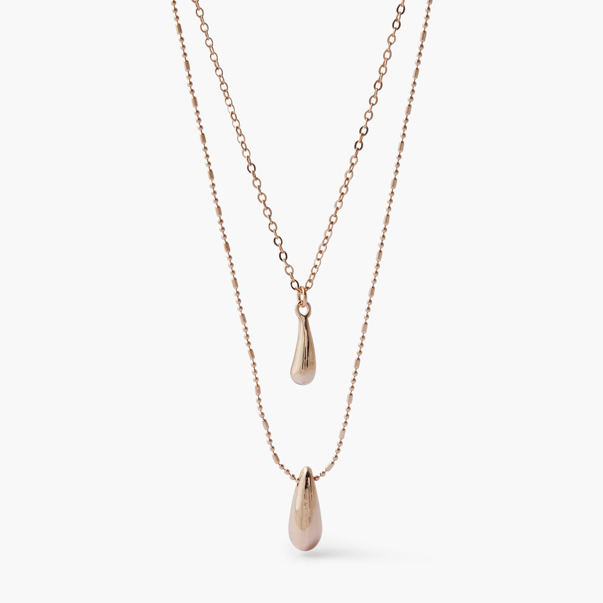 Collier 2 rangs petites gouttes dorées