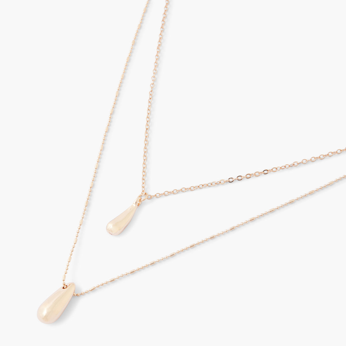Collier 2 rangs petites gouttes dorées