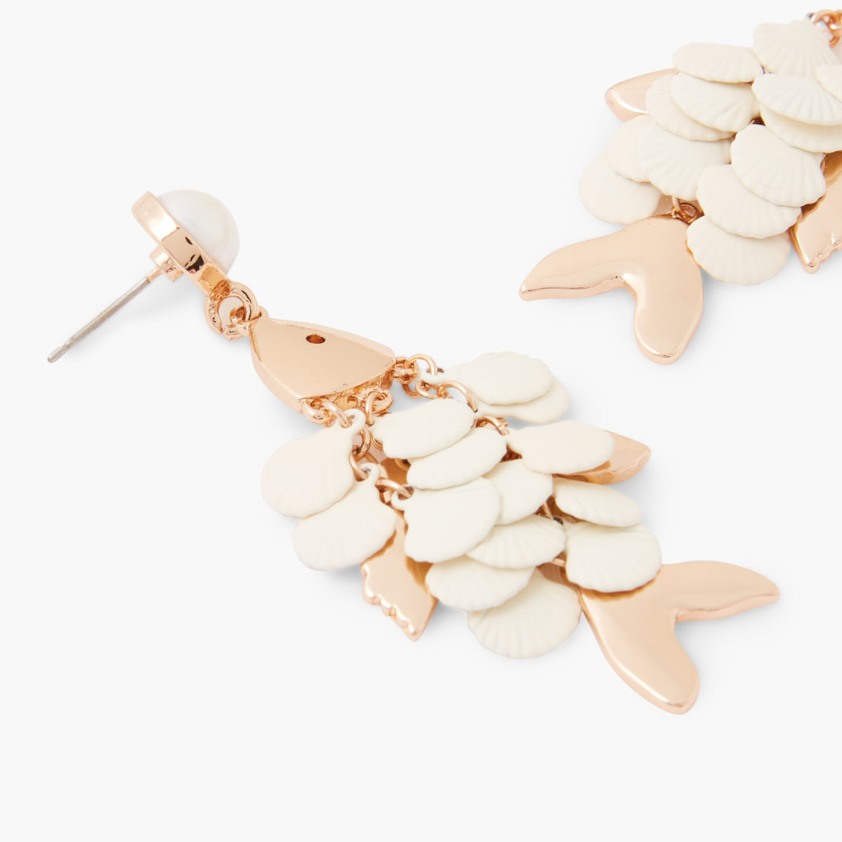 Boucles d'oreilles poissons coquillages