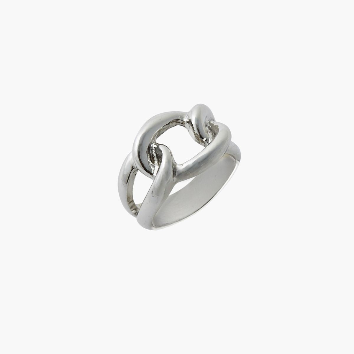 Bague nœud en métal argenté