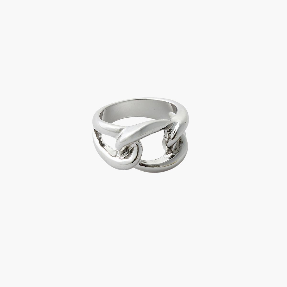 Bague nœud en métal argenté
