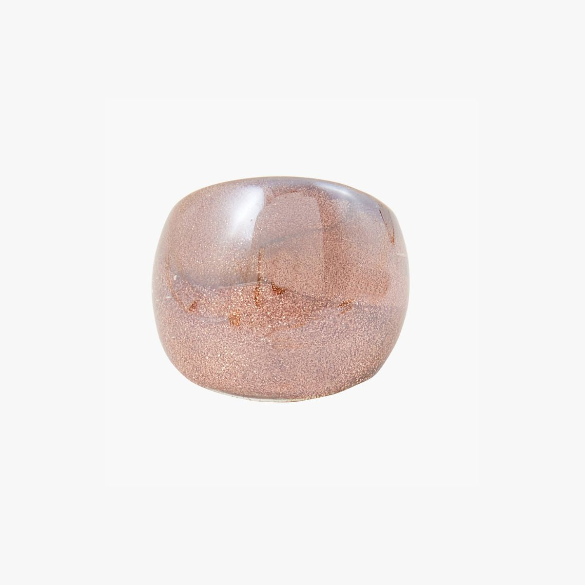 Bague glitter en verre marron