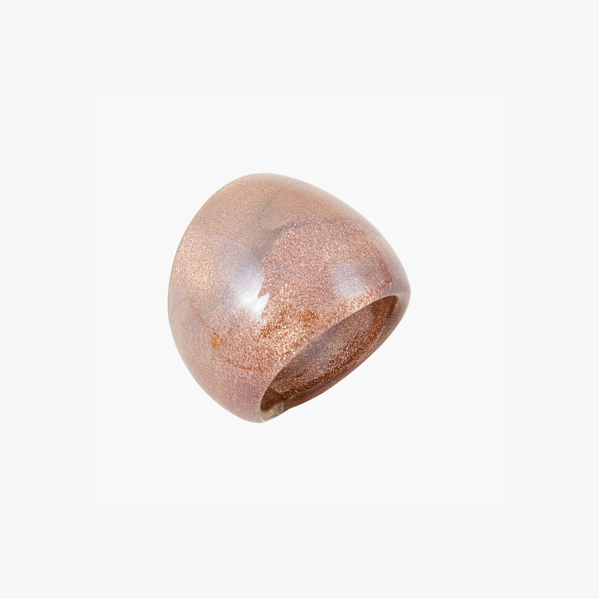 Bague glitter en verre marron