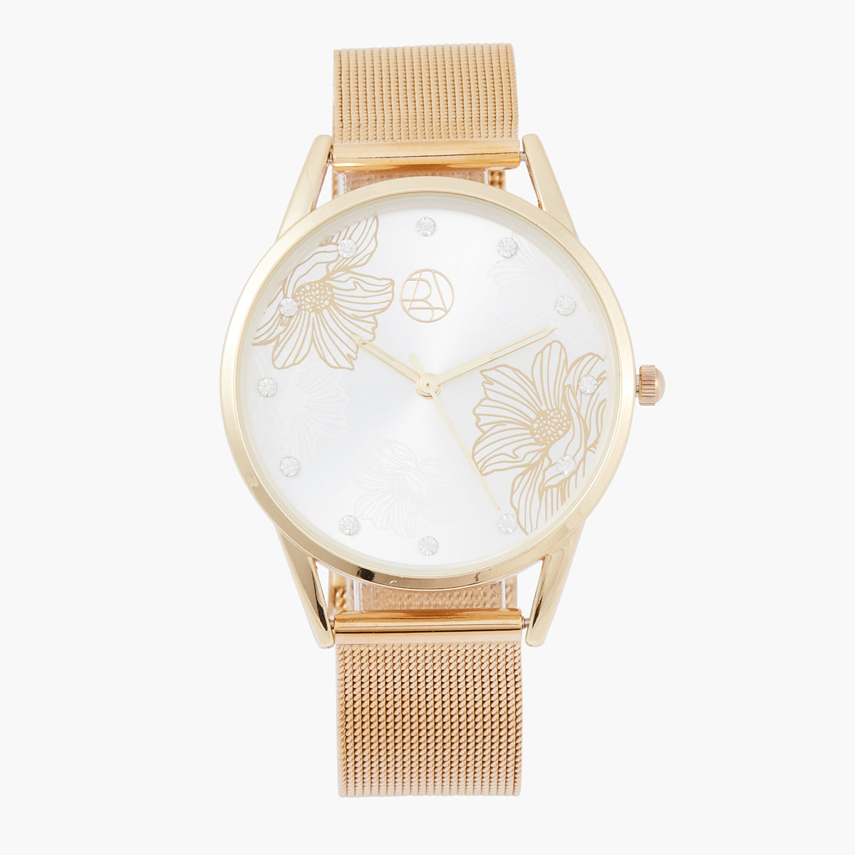Montre fleur dorée