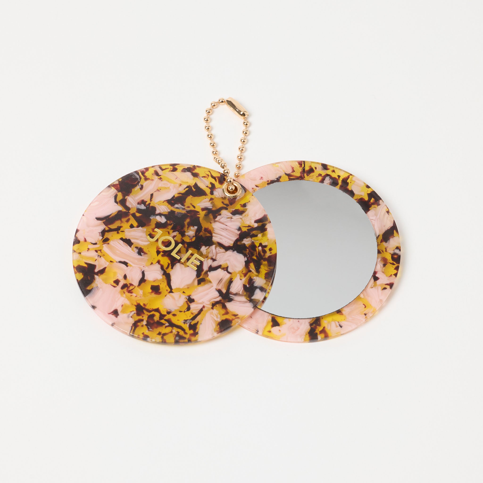 Petit miroir de sac "Jolie" beige