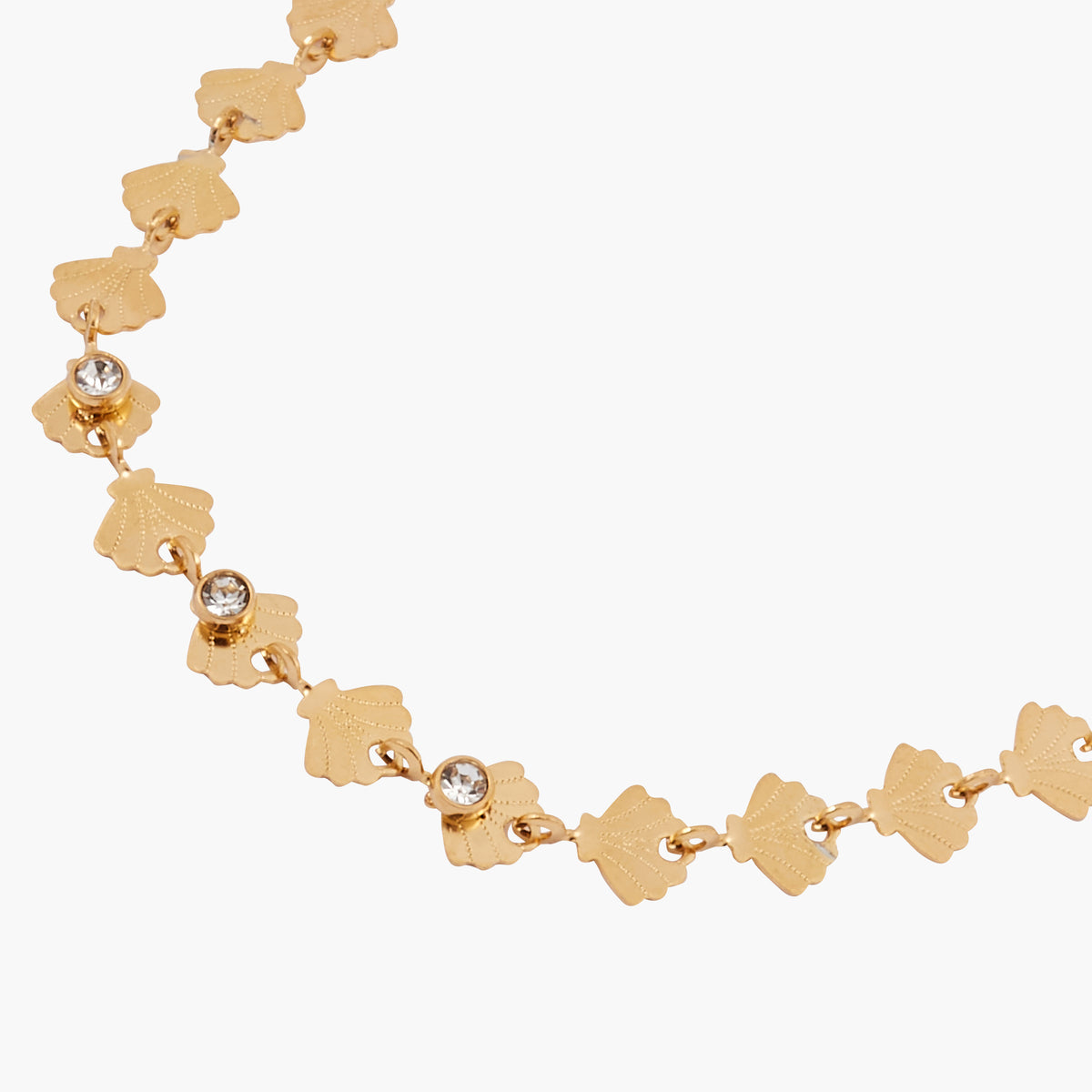 Chaine de cheville coquillage acier inoxydable doré