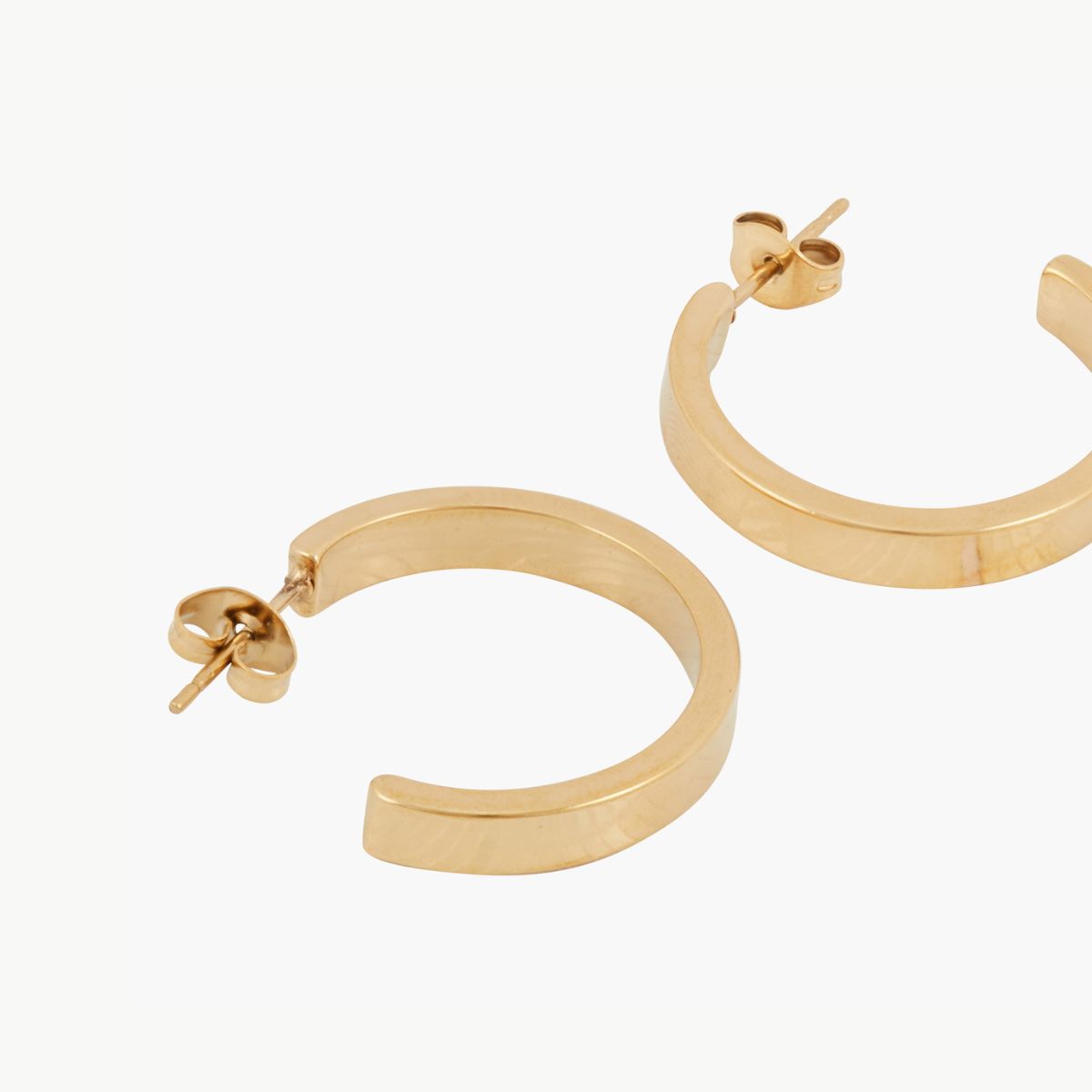 Petites créoles épaisses en acier inoxydable doré