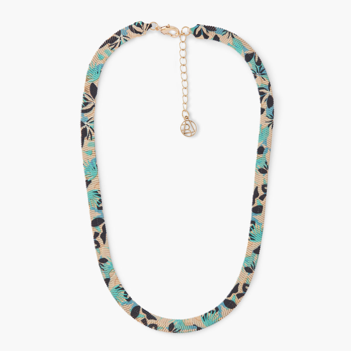 Collier chaine serpent Balagane à imprimé feuille