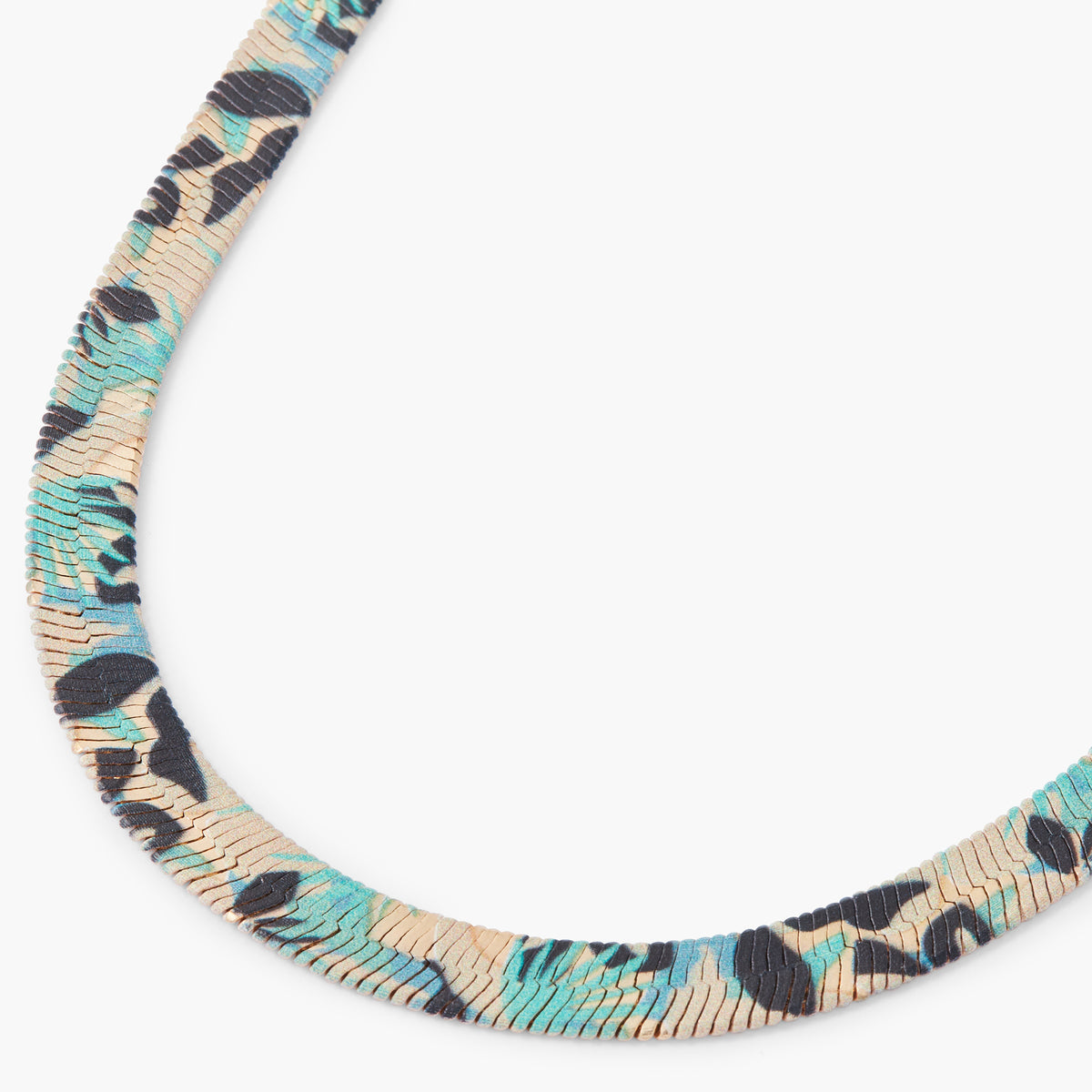 Collier chaine serpent Balagane à imprimé feuille