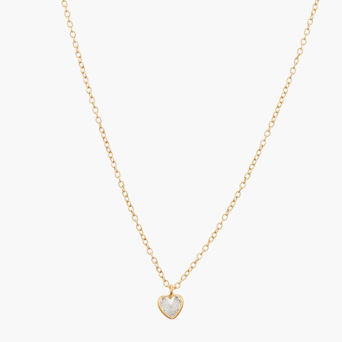 Collier pendentif cœur de zircon - argent garanti 925 doré