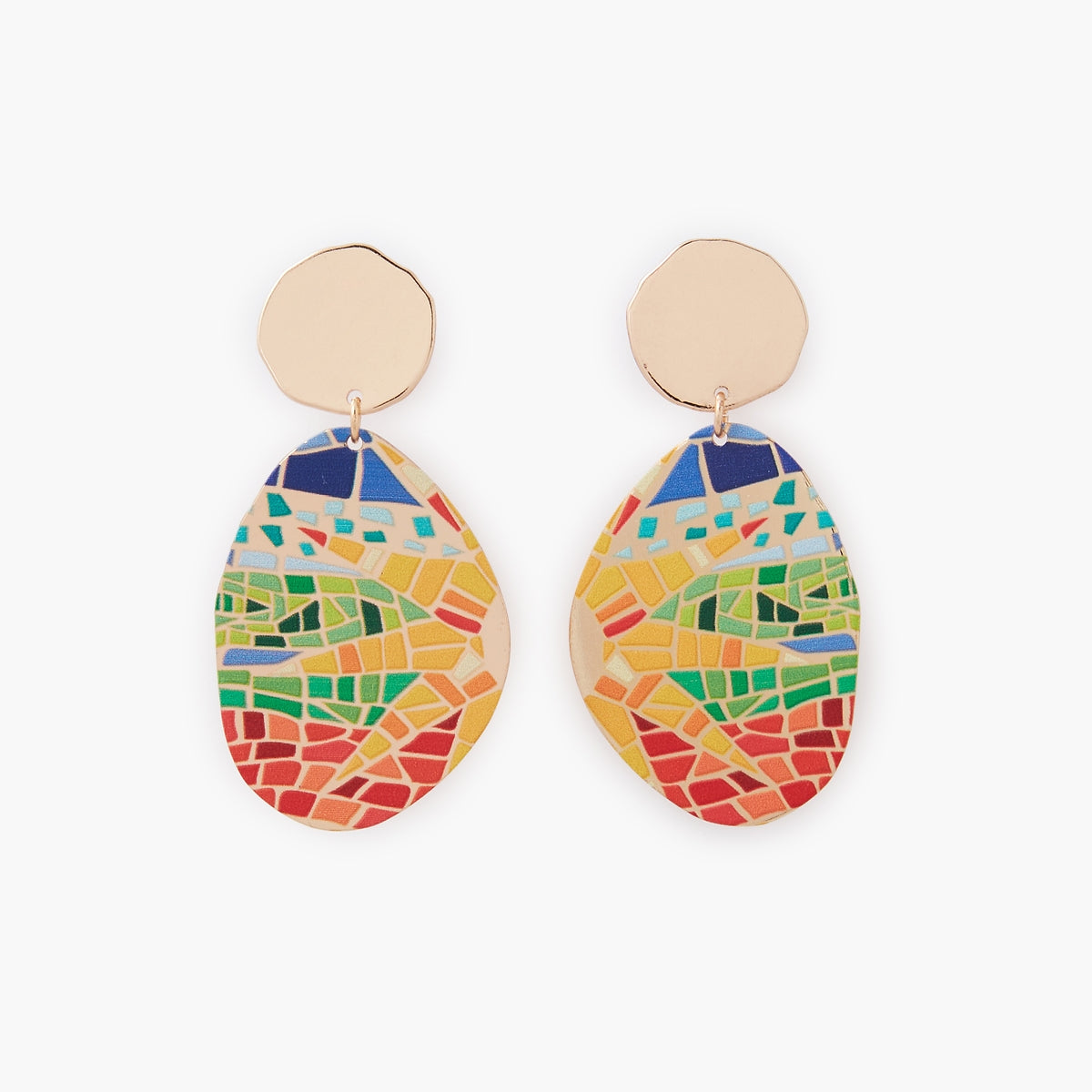 Boucles d'oreilles à clips imprimés mosaïque