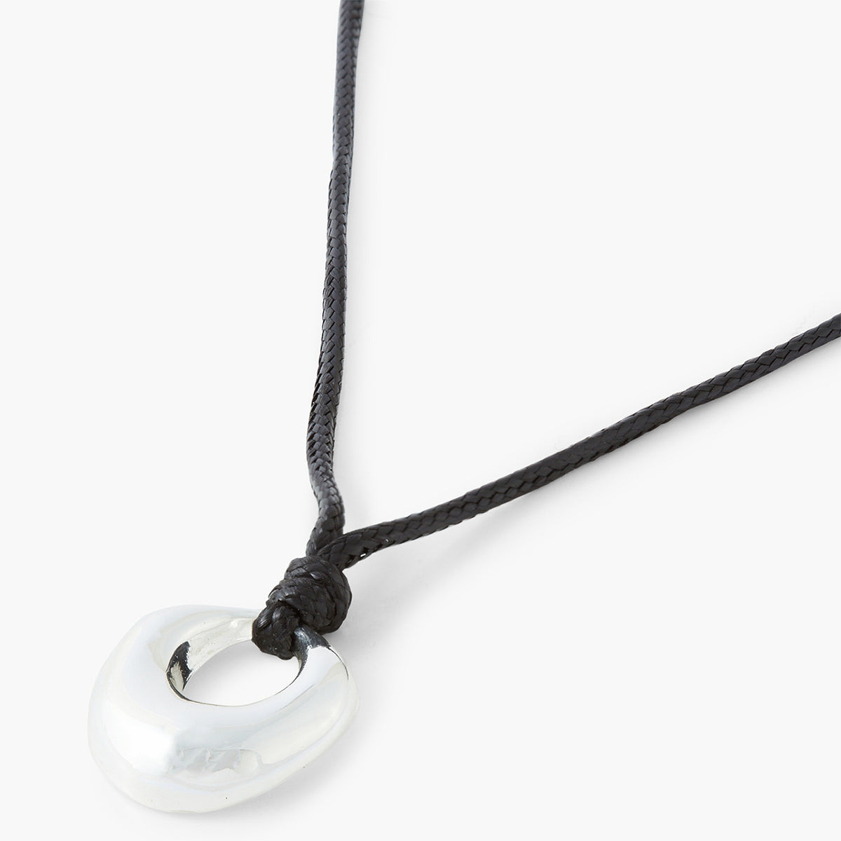 Collier cordon pendentif argenté