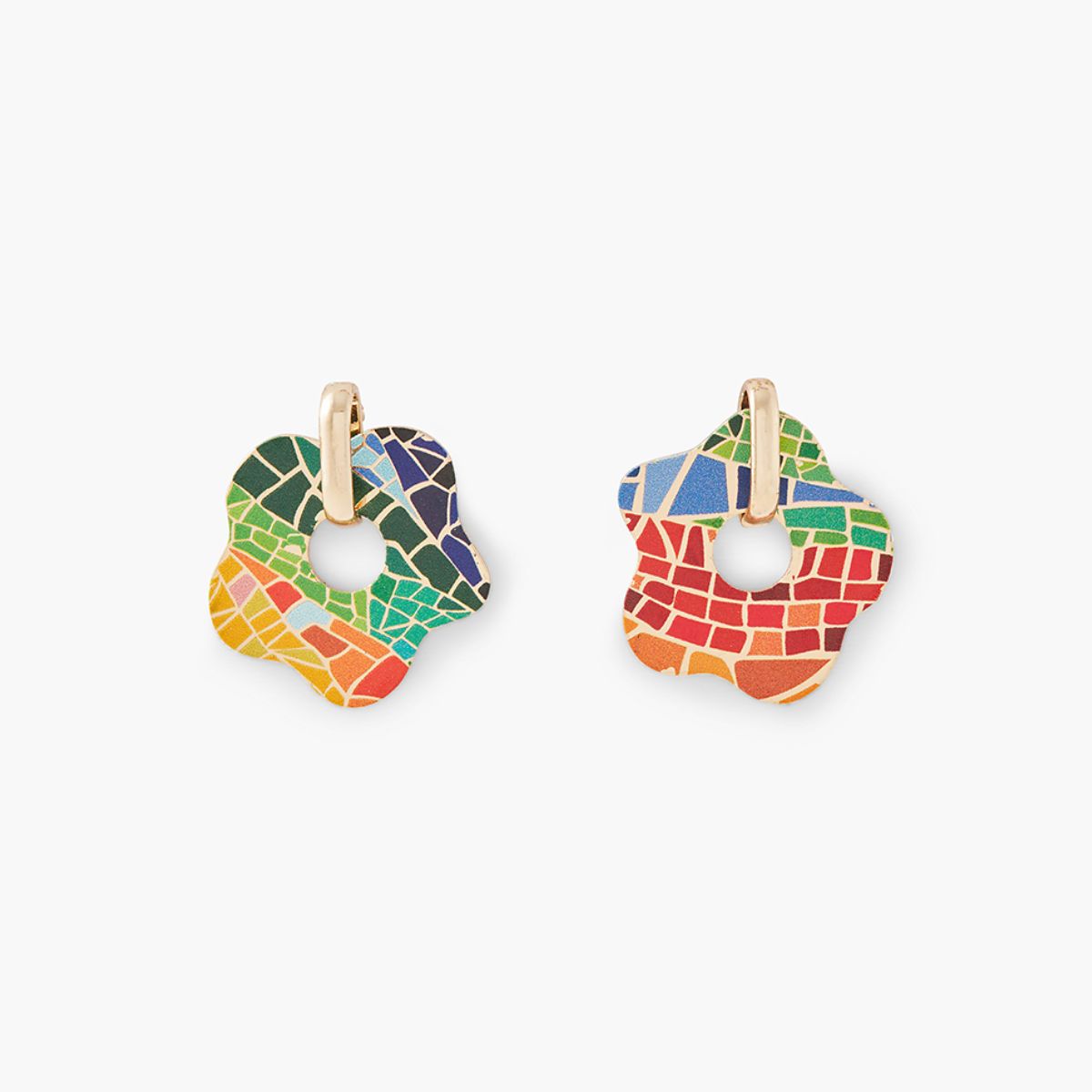 Boucles d'oreilles fleurs imprimé mosaïque Balagane