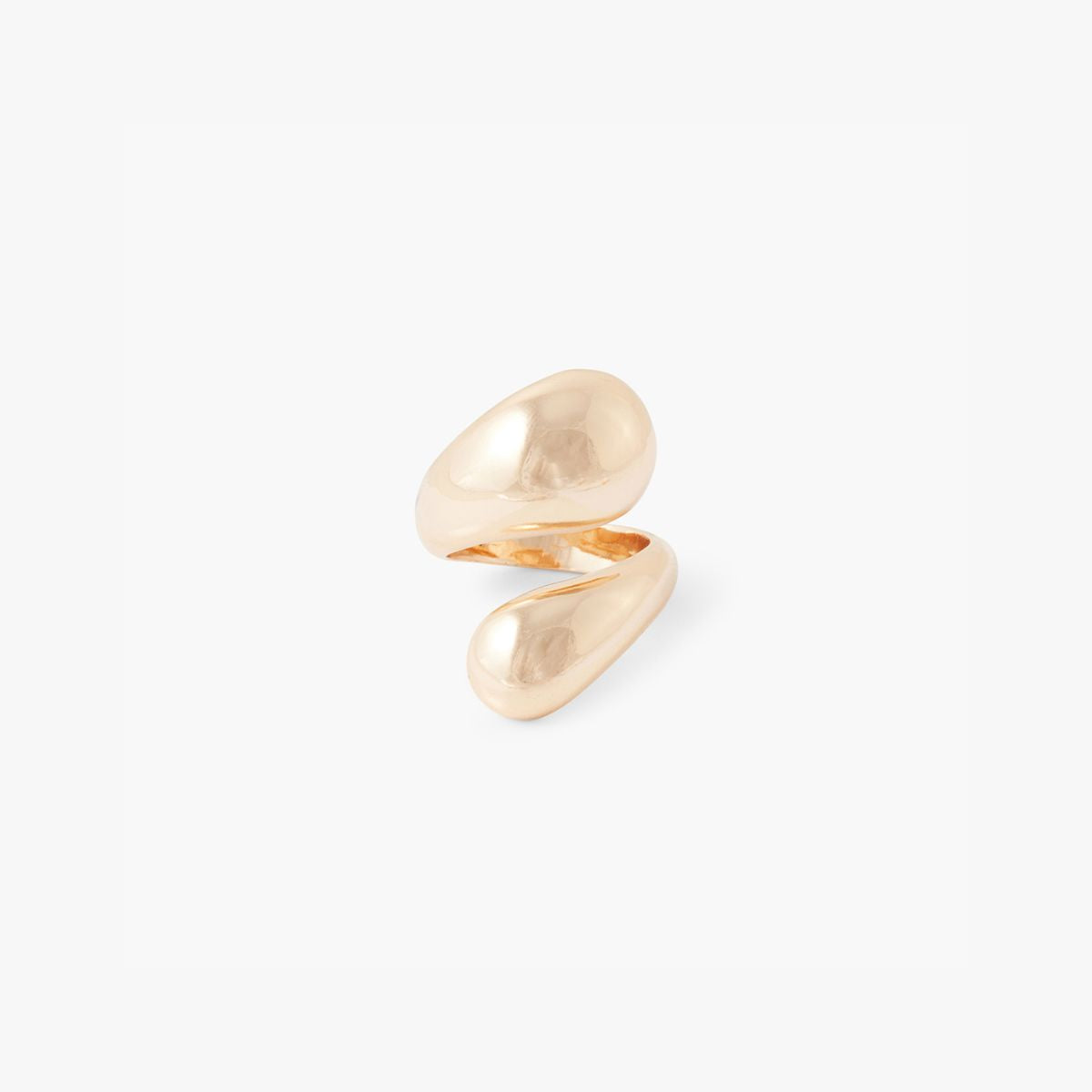 Grosse bague ouverte effet enroulé