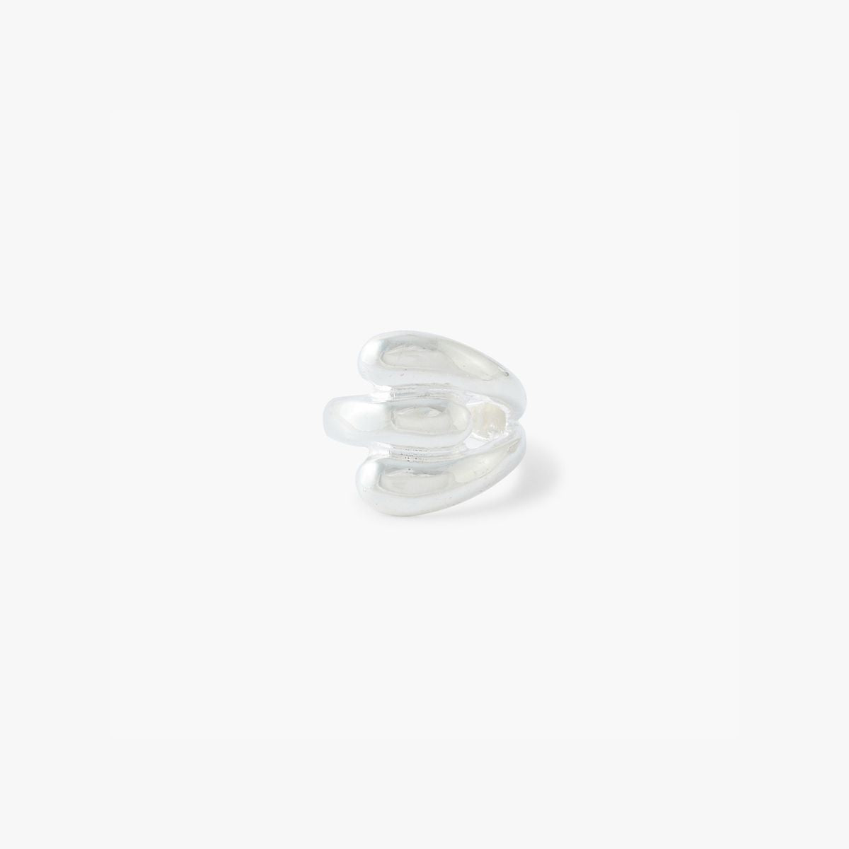 Grosse bague enroulée argentée