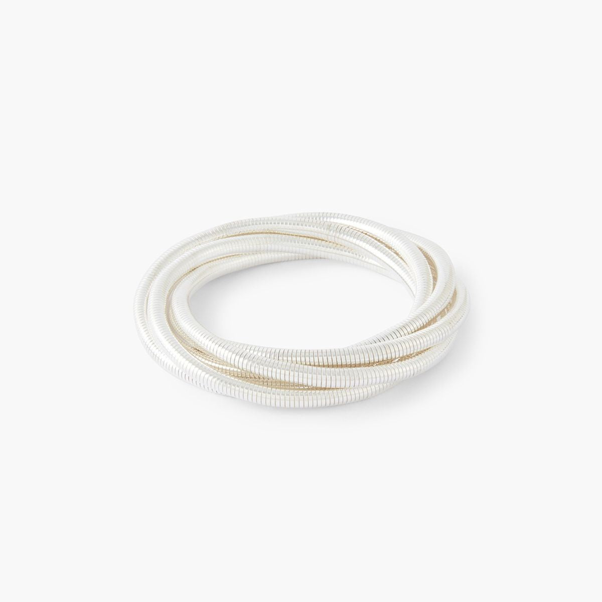 Bracelet ressort entremêlé argenté