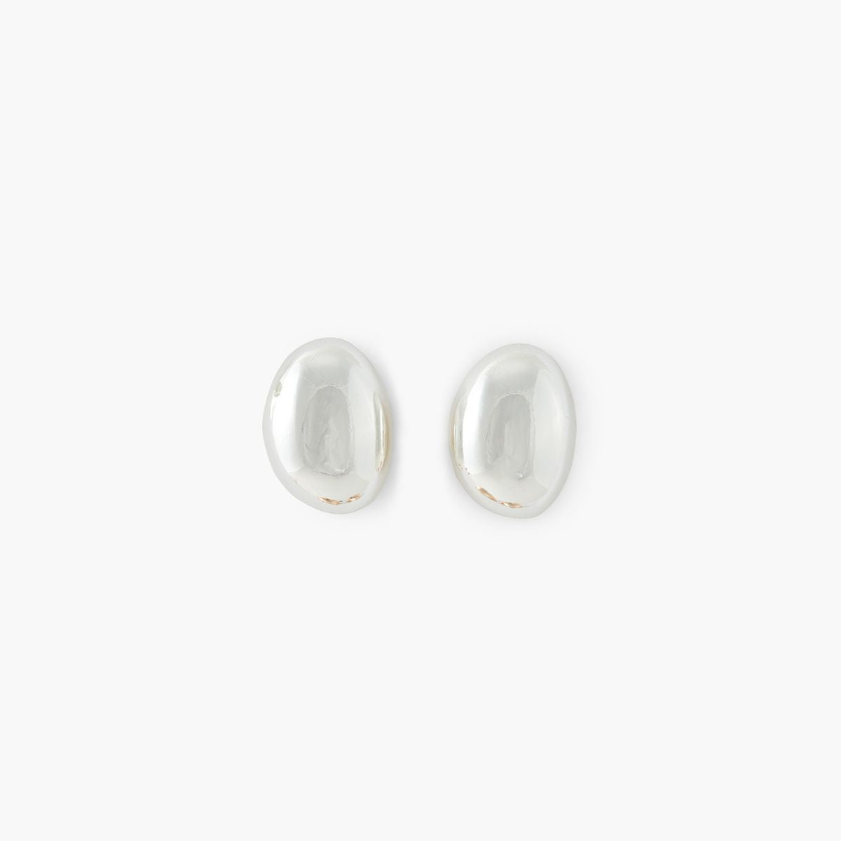 Boucles d'oreilles galet argenté