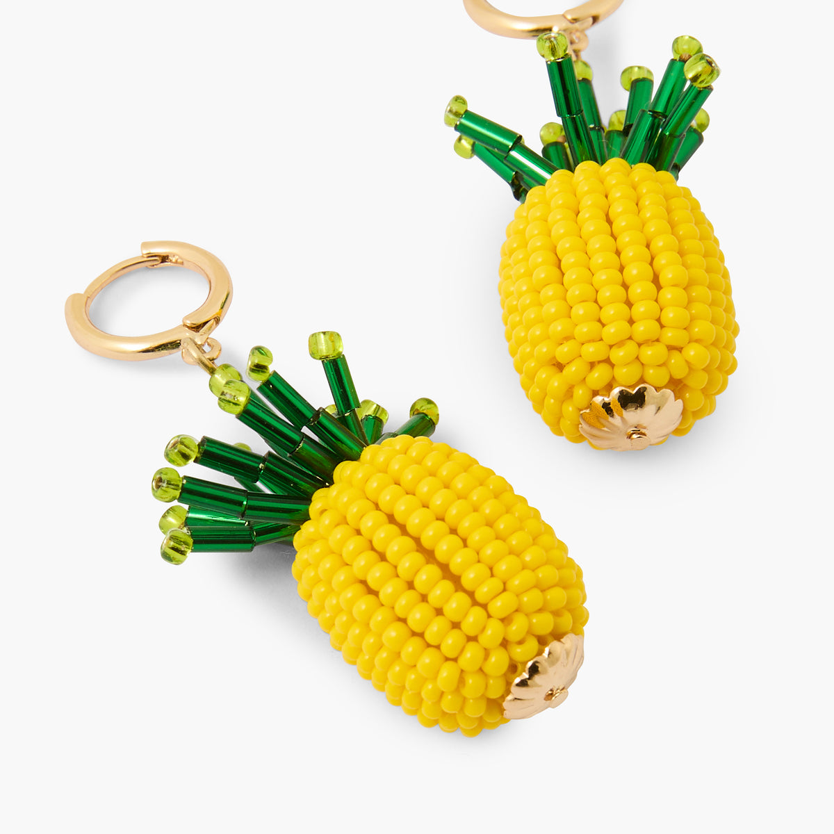 Boucles d'oreilles ananas perles de rocaille