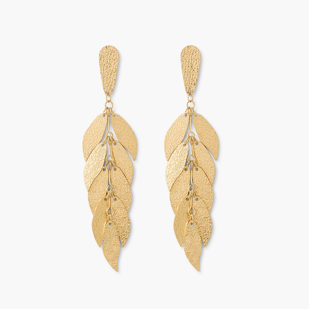 Boucles d'oreilles feuilles dorées