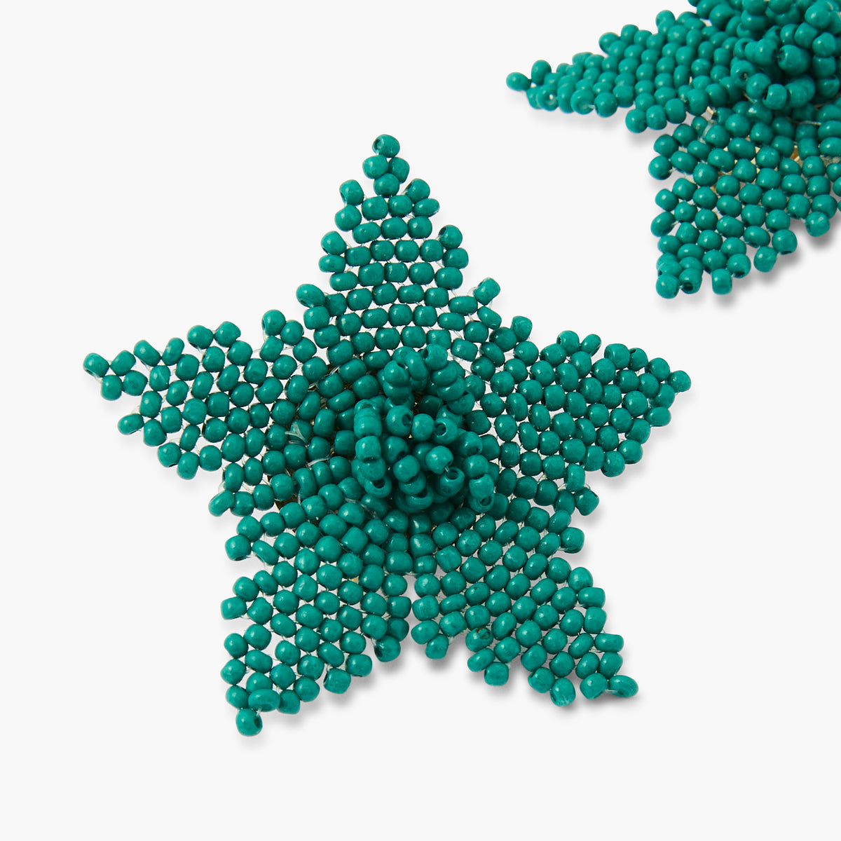 Boucles d'oreilles fleurs en perles de rocaille vertes