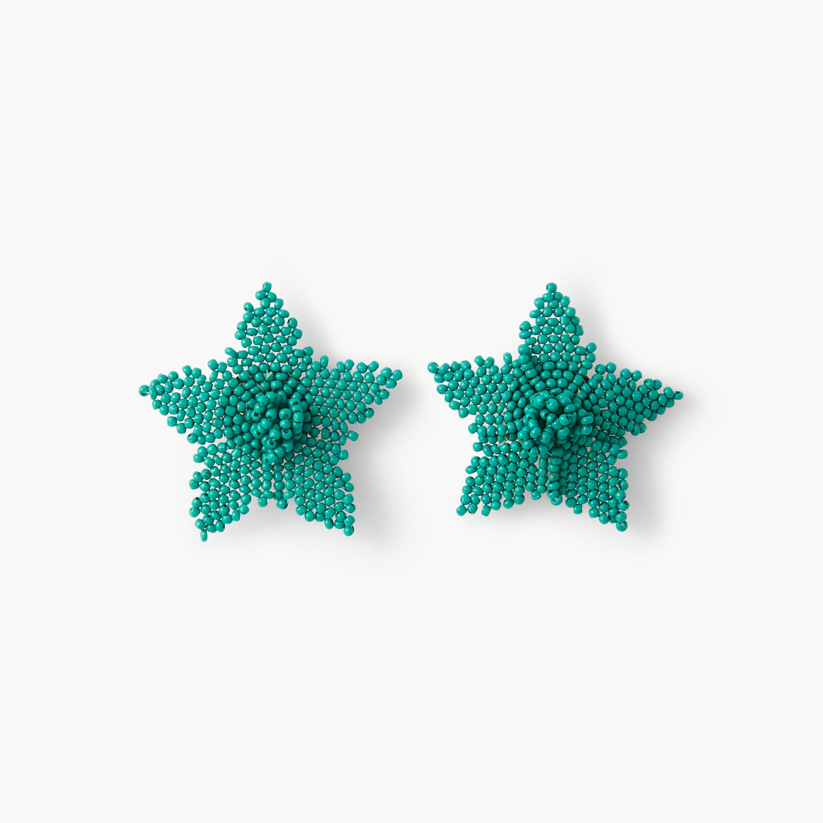 Boucles d'oreilles fleurs en perles de rocaille vertes
