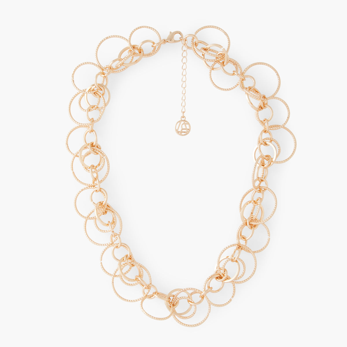 Collier anneaux entremêlés doré