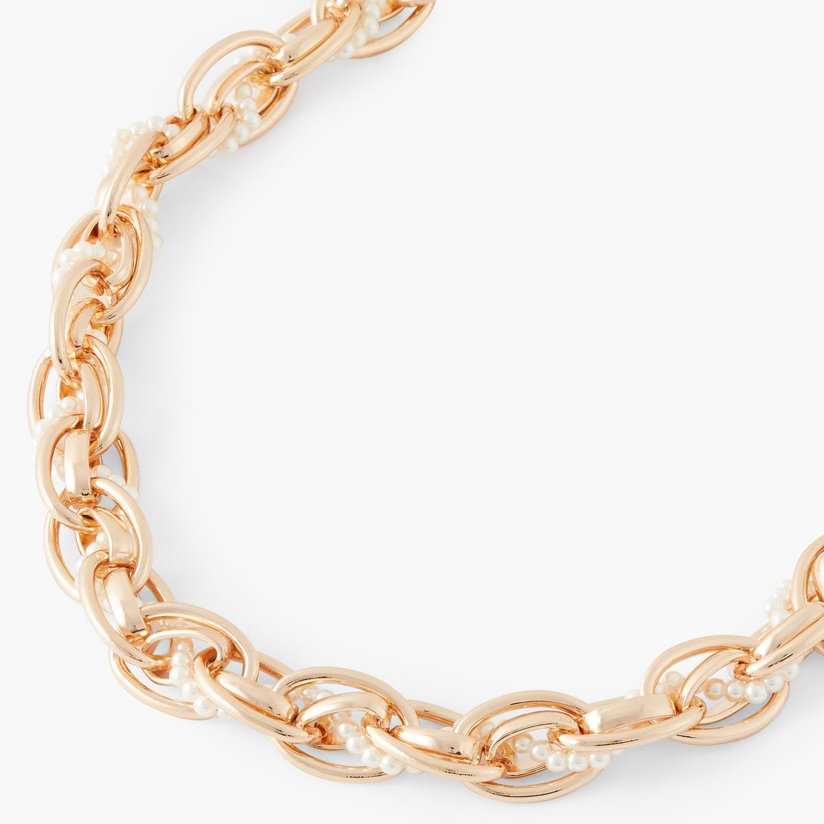 Collier gros maillons avec perles