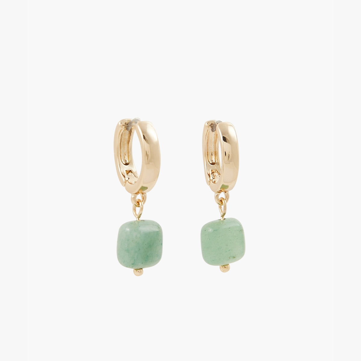 Petites créoles pierre de Jade verte