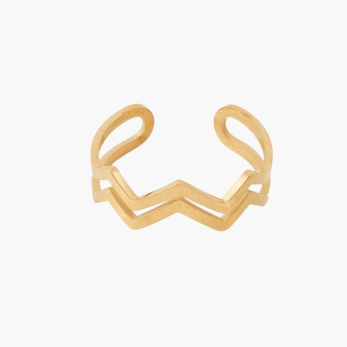 Bague zigzag Acier Inoxydable doré