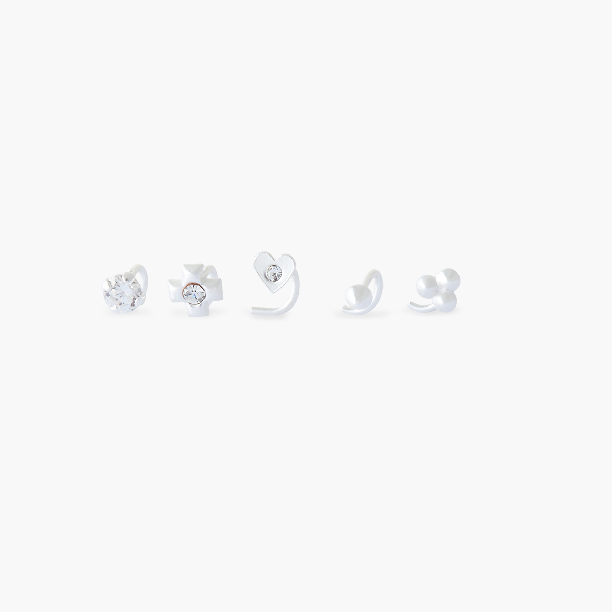 Set de 5 piercings nez en argent garanti et zircon