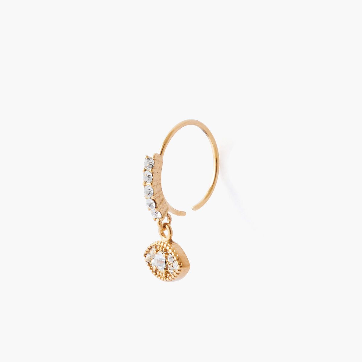 Piercing helix/tragus anneau 10 mm avec oeil acier chirurgical