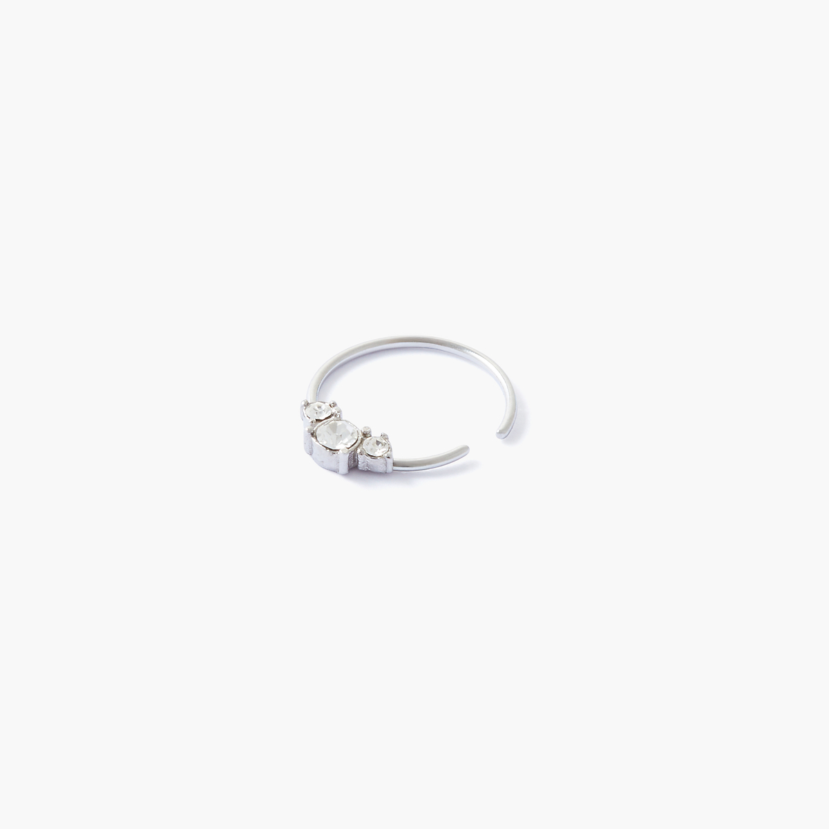 Piercing anneau 10 mm helix/tragus acier chirurgical et strass