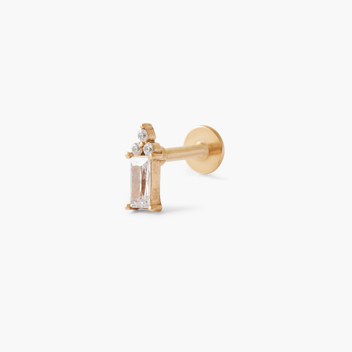 Piercing helix/tragus strass de zirconium rectangle acier chirurgical