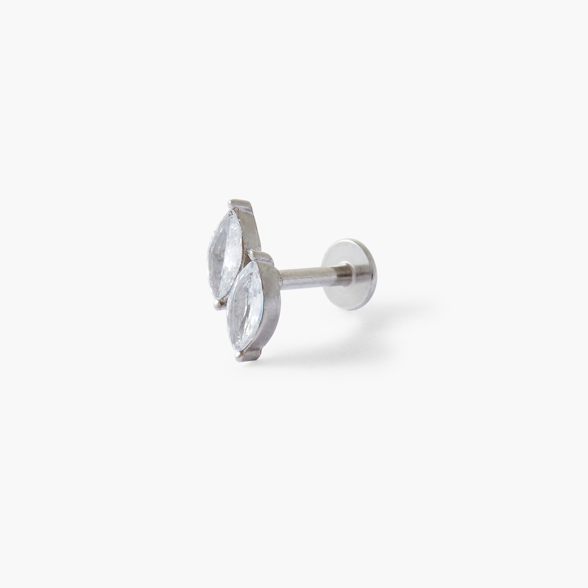 Piercing helix/tragus acier chirurgical et strass de zirconium