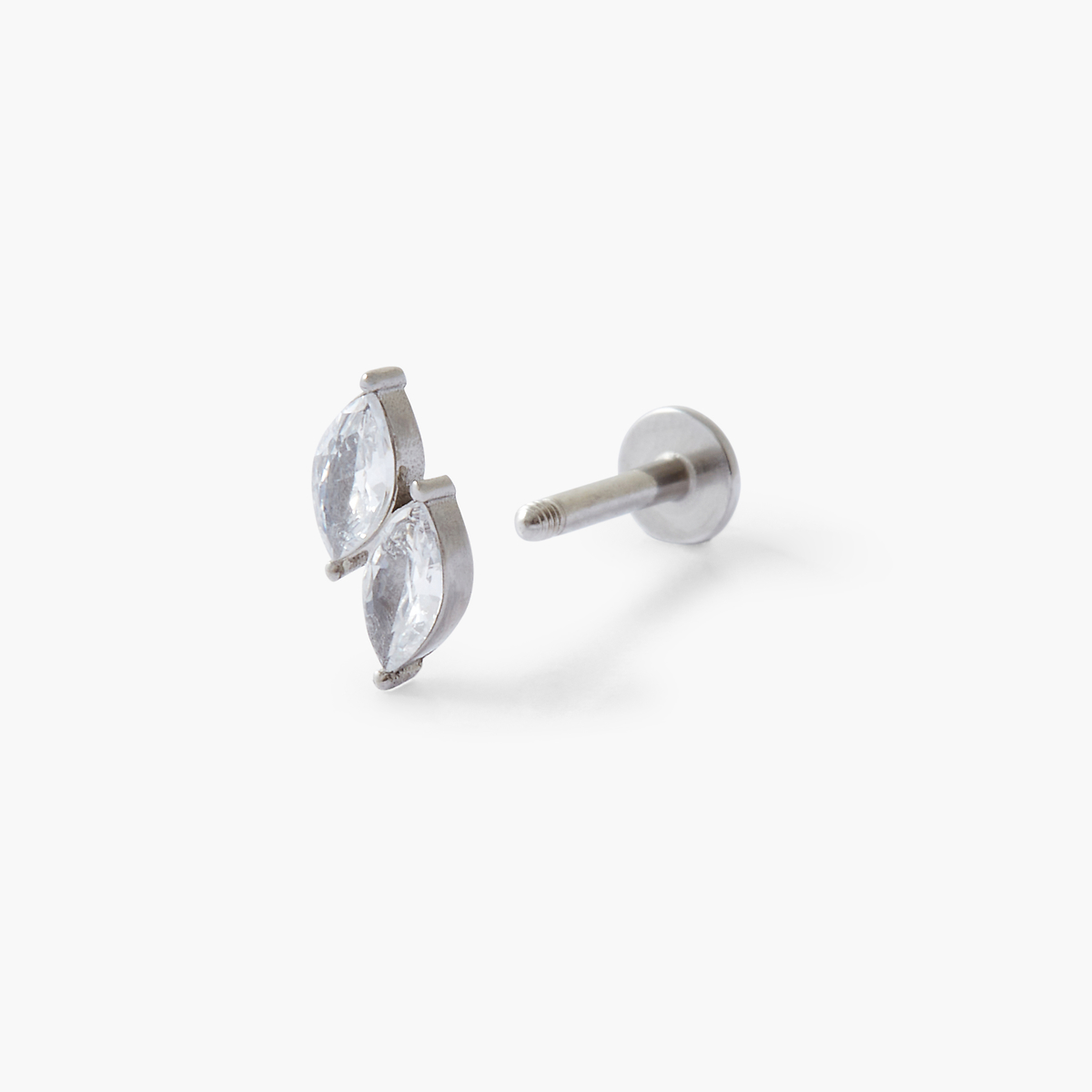 Piercing helix/tragus acier chirurgical et strass de zirconium