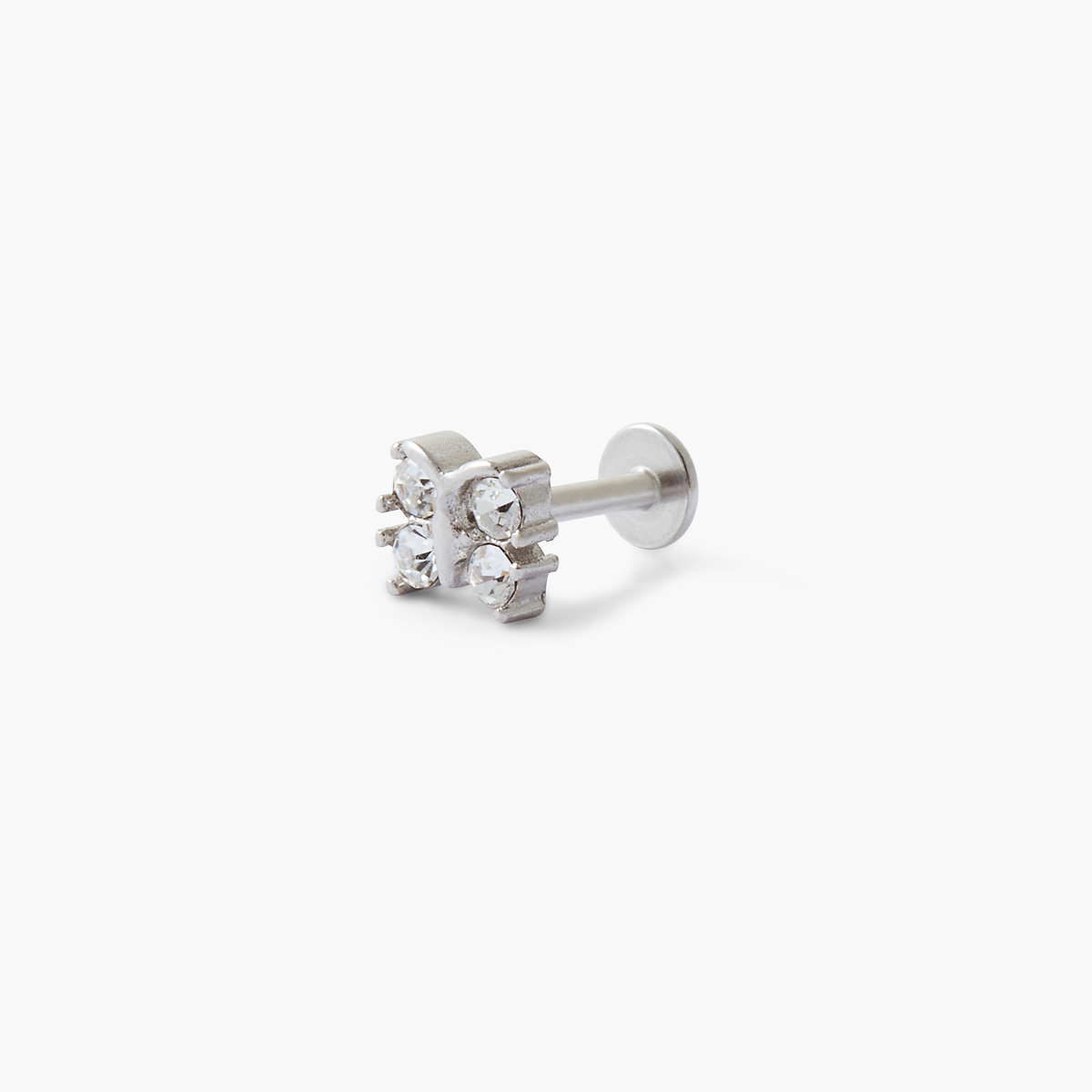 Piercing helix/tragus papillon strass acier chirurgical