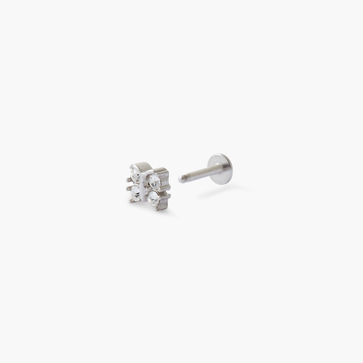 Piercing helix/tragus papillon strass acier chirurgical