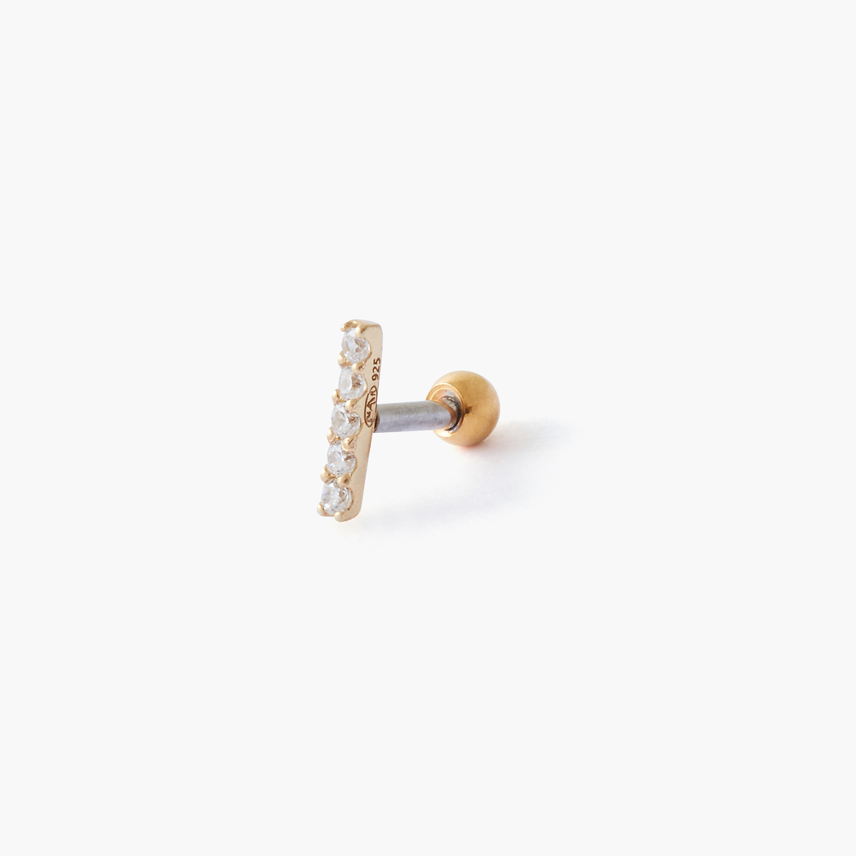 Piercing stud hélix/tragus barre de zirconium
