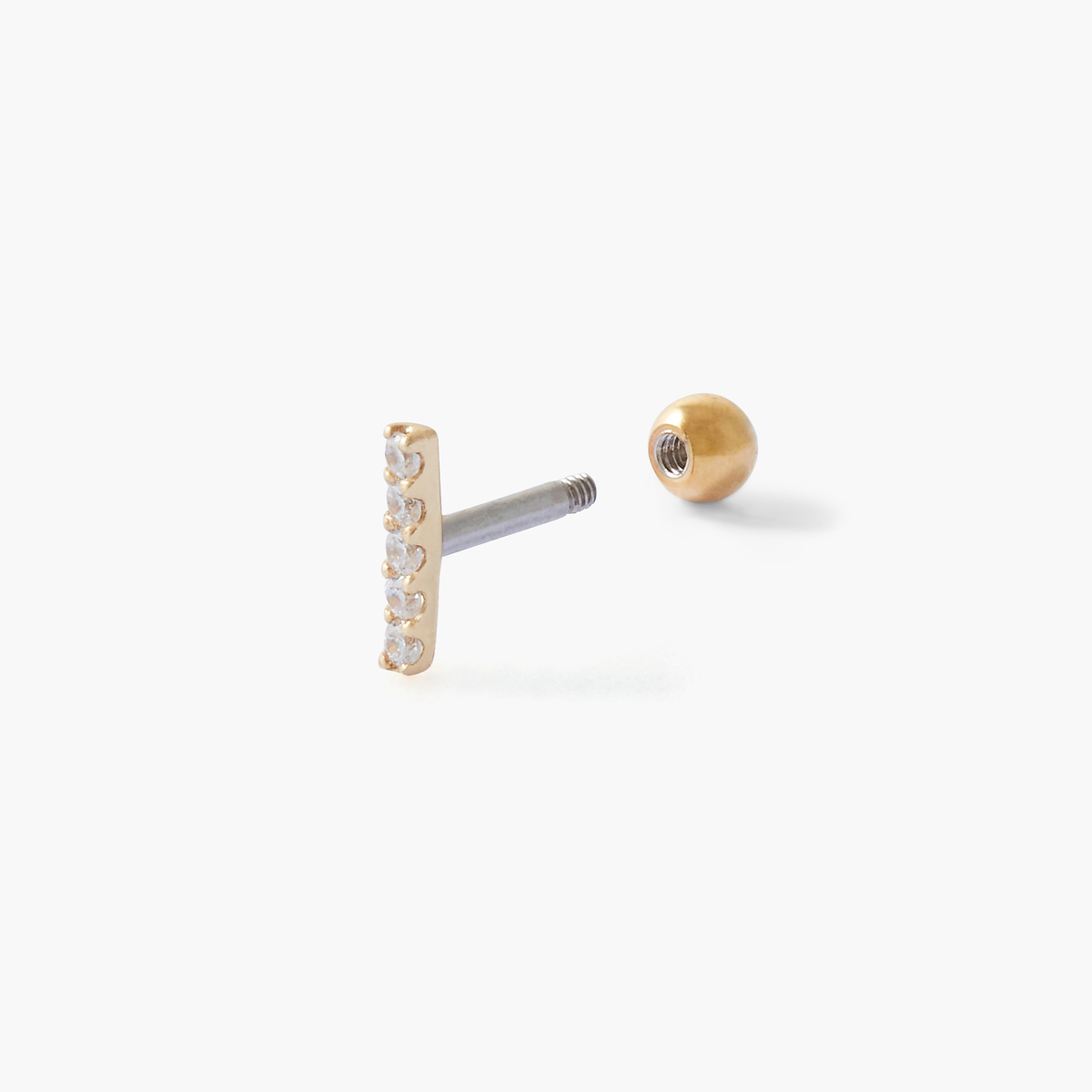 Piercing stud hélix/tragus barre de zirconium