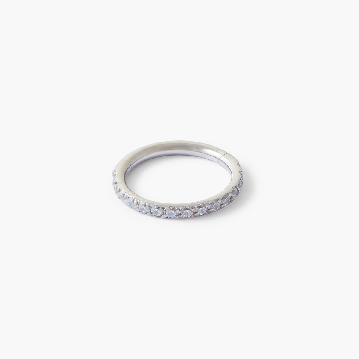 Piercing helix/tragus anneau 8 mm acier chirurgical argenté et zircon