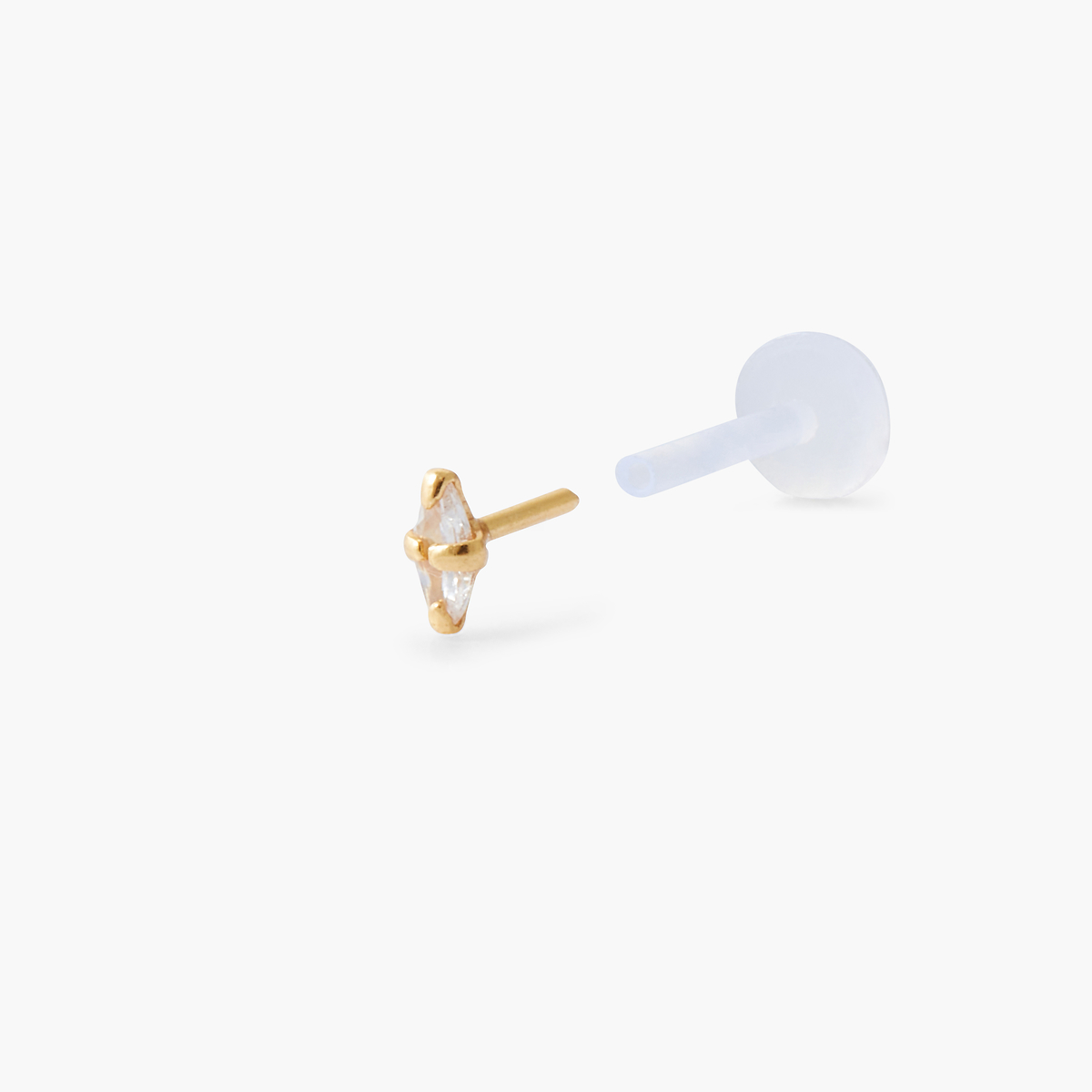 Piercing helix/tragus argent garanti et strass de zirconium
