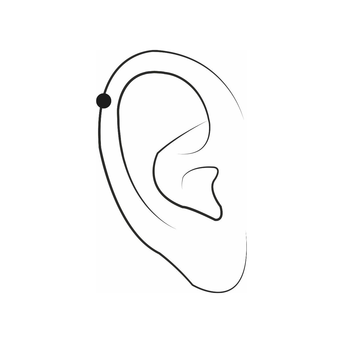 Piercing helix/tragus anneau 10 mm acier chirurgical et strass