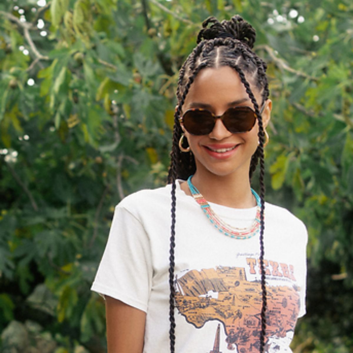 Lunettes de soleil marron écaille forme carrée - cat. UV3